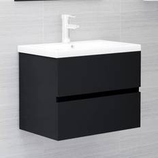 Muebles de Baño vidaXL Mueble Con Lavabo Madera De Ingeniería Negro