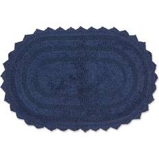 Design Imports DII French Blue Small Oval Crochet Bath Mat 17 x 24