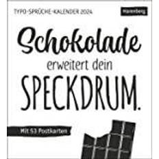 Typo Sprüche Kalender Postkartenkalender 2024 mit Schwarz-Weiß