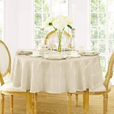 Vert Nappes Elrene Elegance Plaid Jacquard Oval Tablecloth 60 x 84 Nappe Noir, Vert, Blanc, Or, Beige