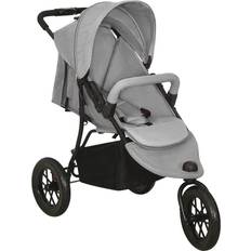 vidaXL Passeggino Gemellare Grigio Chiaro