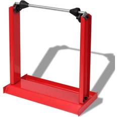 Soportes de Suelo vidaXL Soporte de equilibrio de la rueda de la motocicleta profesional rojo