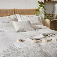 Textiles Morris & Co Pure Strawberry Thief Cotton Embroidery Duvet Cover Silver, White