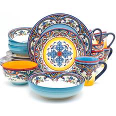 Multicolored Dinner Sets Euro Ceramica 20-Piece Zanzibar Stoneware Dinner Set 16