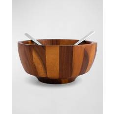 Nambe Rivet Salad Bowl With Servers Saladier