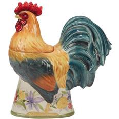 Multicolored Biscuit Jars Certified International Floral Rooster 1-Piece 3-D Biscuit Jar