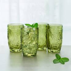 Green Drinking Glasses Floyd Villa Palm 13-oz Highball Drinking Glass