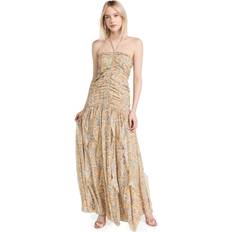 Lucine Paisley Silk Maxi Dress - Yellow