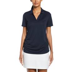 PGA tour Women's AirFlux Solid Short Sleeve Polo Shirt - True Navy Blue