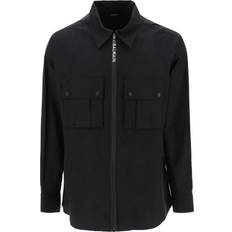 Balmain Zip-up Cotton Shirt - Black