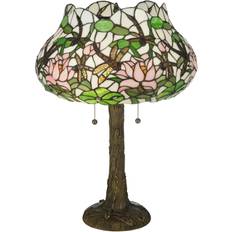 Pink Table Lamps Meyda Tiffany 125091 Flower 2 Table Lamp