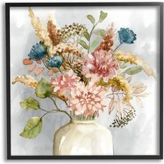 Stupell Industries Wildflower Watercolor Bouquet Country Vase Floral Painting Framed Art