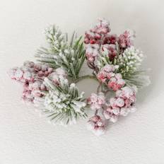 Artificial Plants Sullivans Wreaths White Flocked Berry Mini Wreath Artificial Plant