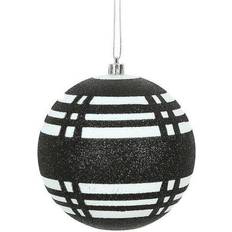 Black Christmas Tree Ornaments Vickerman MC210542 4 Plaid Cloth Ball Christmas Tree Ornament