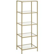 Vasagle Furniture Vasagle Gold 5-Tier Glass Unit Book Shelf