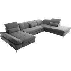 Polyester - U-Sofas Stella Trading Melfi Dark Grey Sofa 350cm