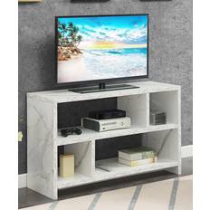 White marble tv stand Convenience Concepts Northfield Stand TV Bench