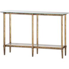 Gold Console Tables Uttermost Elenio Bright Gold Leaf Console Table