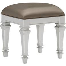 Silver Seating Stools Saltoro Sherpi Benjara Leatherette Padded Seating Stool