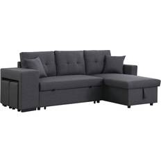 Black Sofas Lilola Home Dennis Sofa 93" 3 Seater