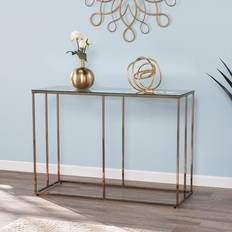 Beige Console Tables Southern Enterprises Nicholance Contemporary Glass-Top Console Table