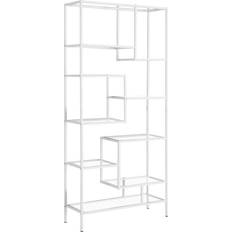 Transparent Shelves Monarch I 7159 72"H Metal Tempered Glass Book Shelf