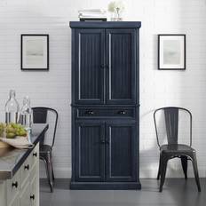 Blue Glass Cabinets Crosley Furniture Seaside Collection CF3103-NV Pantry Glass Cabinet