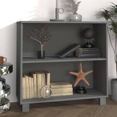 vidaXL Hamar Madera Maciza Pino Gris Oscuro 85 x 35 x 80 cm Aparador
