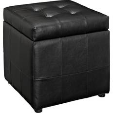 Black Pouffes modway Volt Leatherette Pouffe