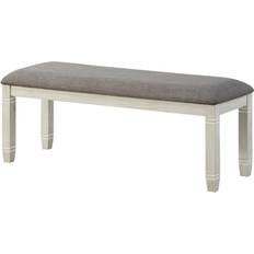 Grey Settee Benches Benjara Fabric Upholstered Padded Sittebenk