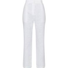 Dame - Hvid - Hørbukser Neo Noir Alice Heavy Linen Pants - White