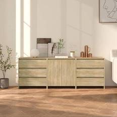 Gråa Sideboards på rea vidaXL 3 Piece Sonoma Sideboard 70.1x74.9cm 3st