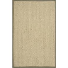 Beige - Sisal Carpets & Rugs Safavieh Fiber Juniper Border Sisal Natural, Green, Beige 36x60"