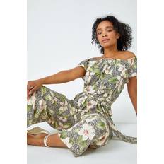 Green Jumpsuits & Overalls Roman Petite Floral Print Bardot Jumpsuit