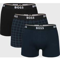 HUGO BOSS Power Design Cotton Stretch Trunks - Black/Blue