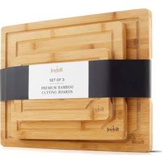 Joyjolt Bamboo Juice Grooves Chopping Board 3pcs