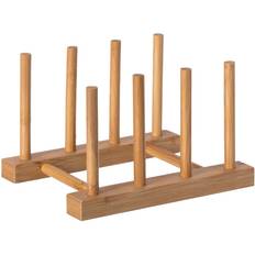 Wood Dish Drainers Basicwise Set 2 Bamboo And 3 Grid, Natural 3 Grid Dish Drainer