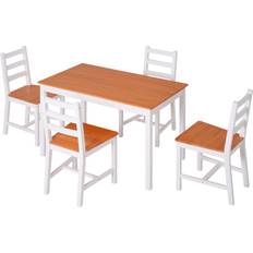 Homcom Modern White Dining Set 25.5x42.5" 5