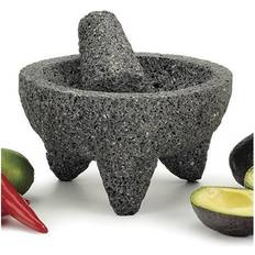 Orange Presses & Mashers Authentic Mexican Molcajete, 8.5" Pestle & Mortar