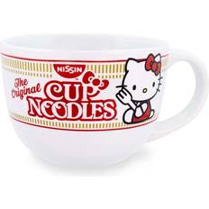 Avec Poignée Bols à soupe Silver Buffalo Sanrio Hello Kitty Cup Noodles Ceramic Soup Mug 24 Ounces Bol à soupe