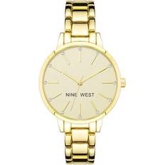 Cheap Watches Nine West Crystal Accented Gold-Tone Bracelet