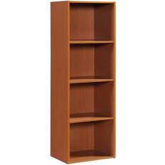 Hodedah HID24 Cherry Four Bookcase Book Shelf