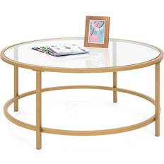 Coffee Tables Best Choice Products Modern Bronze/Gold/Transparent Coffee Table 36"