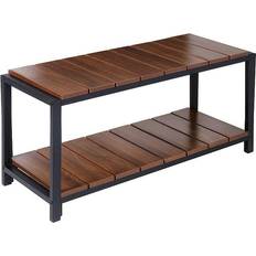 Brown Benches Honey Can Do 18 W Walnut Particle Settee Bench