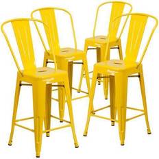 Yellow Bar Stools Flash Furniture Commercial Grade 4 Pack Bar Stool