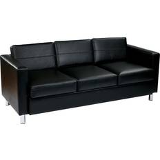 Silver Sofas Office Star Furnishings Pacific Easy-Care Black Sofa