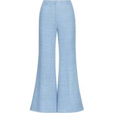 High Waisted Tweed Flare Pants - Tanzanite