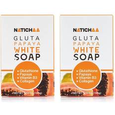 Exfoliating Bar Soaps NATICHAA Gluta Papaya White Soap 100g 2-pack