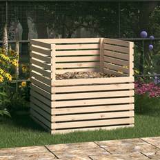 vidaXL Kompostbeholder 100x100x102 cm Massivt Fyrretræ