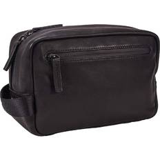 Leather - Men Toiletry Bags Leonhard Heyden Haag Leder-Kulturbeutel Schwarz